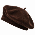 Béret taille unique en velours côtelé marron - couvre-chef souple quotidien