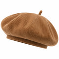 Béret taille unique en velours côtelé marron style décontracté