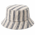 Chapeau bob taille unique en tissu rayé bleu beige style décontracté