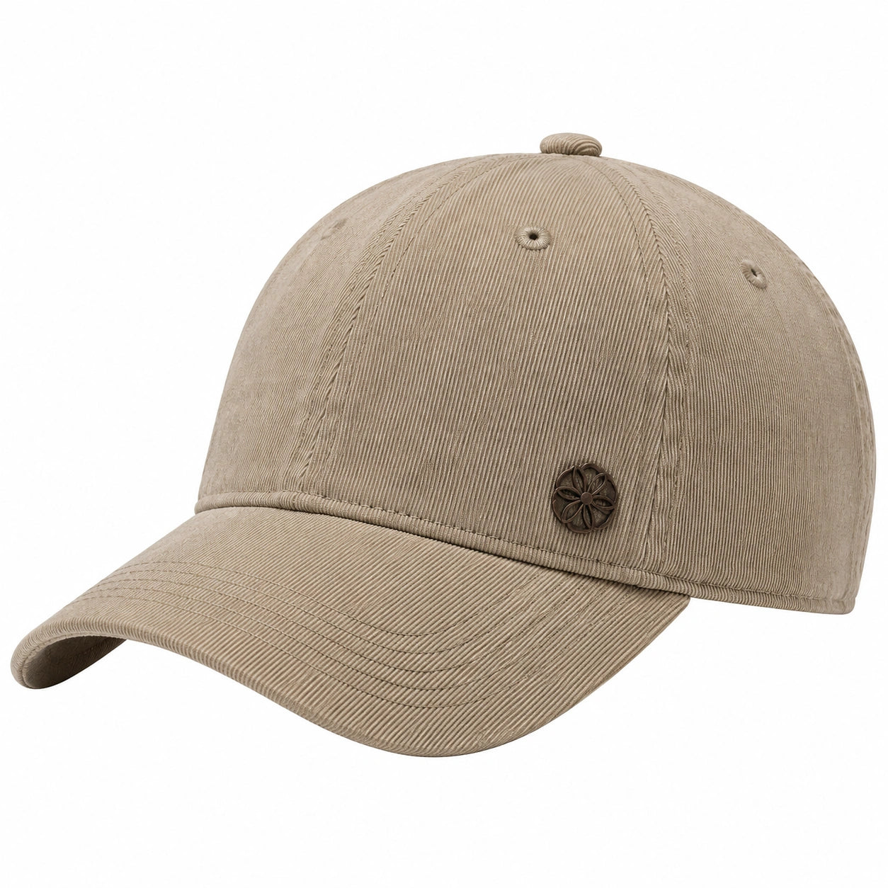 Casquette unisexe taille unique beige en tissu à visière courbée