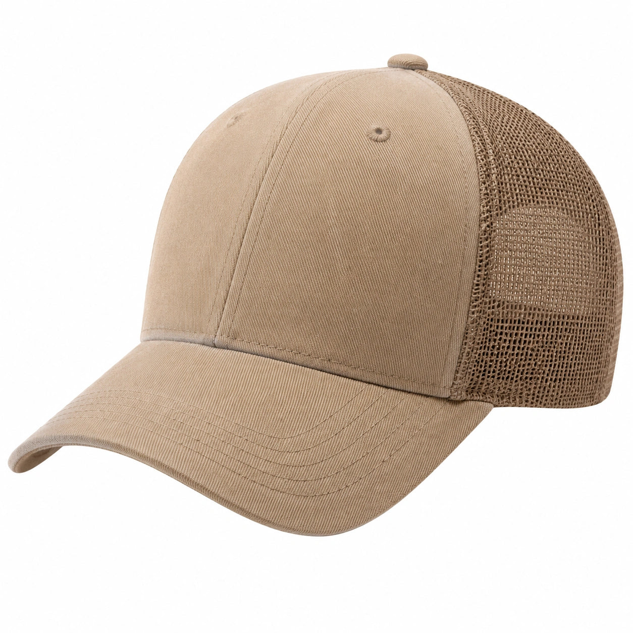 Casquette trucker taille unique en textile beige avec maille aérée - style décontracté