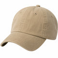 Casquette de baseball taille unique en tissu beige - visière courbée ajustable