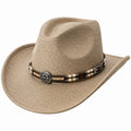 Chapeau cowboy taille unique en fibres tressées beige style western